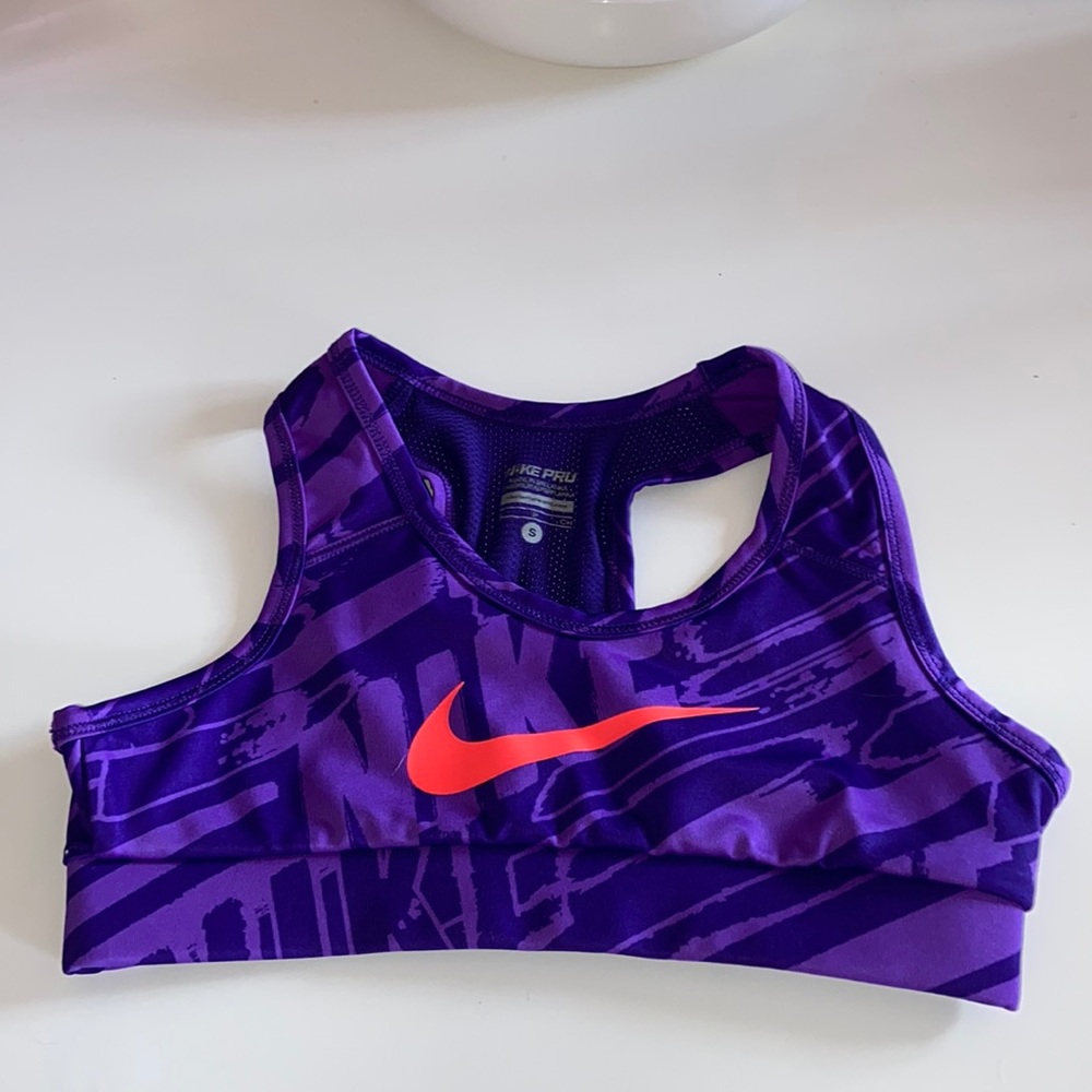 Nike pro dri fit purple sports bra